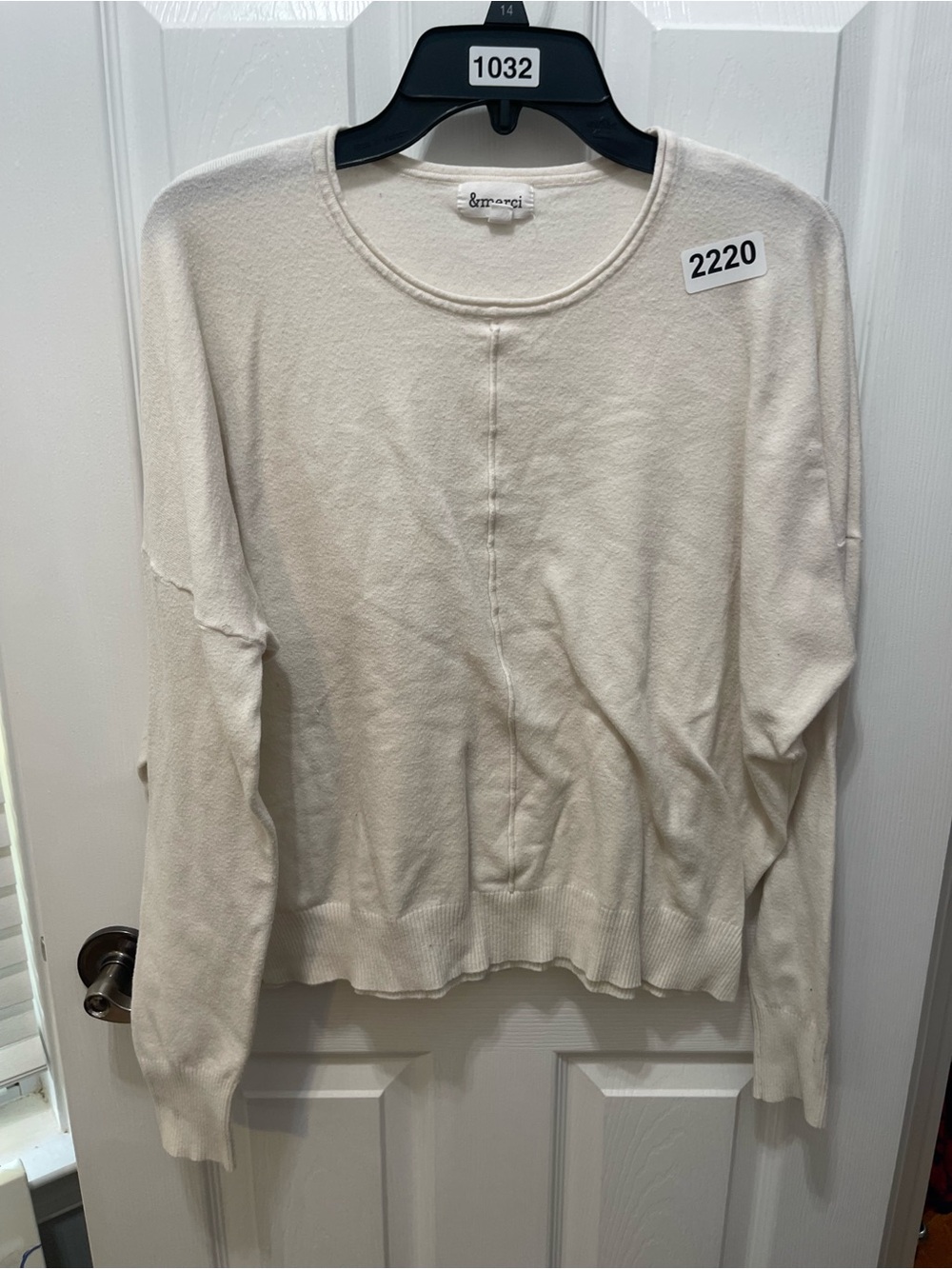 &merci Cream Scoop Neck Lightweight Sweater
